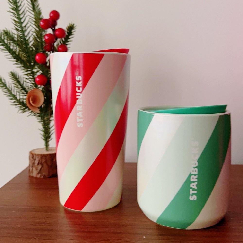 Starbucks 2022 peppermint tumbler winter Cup Set of 2